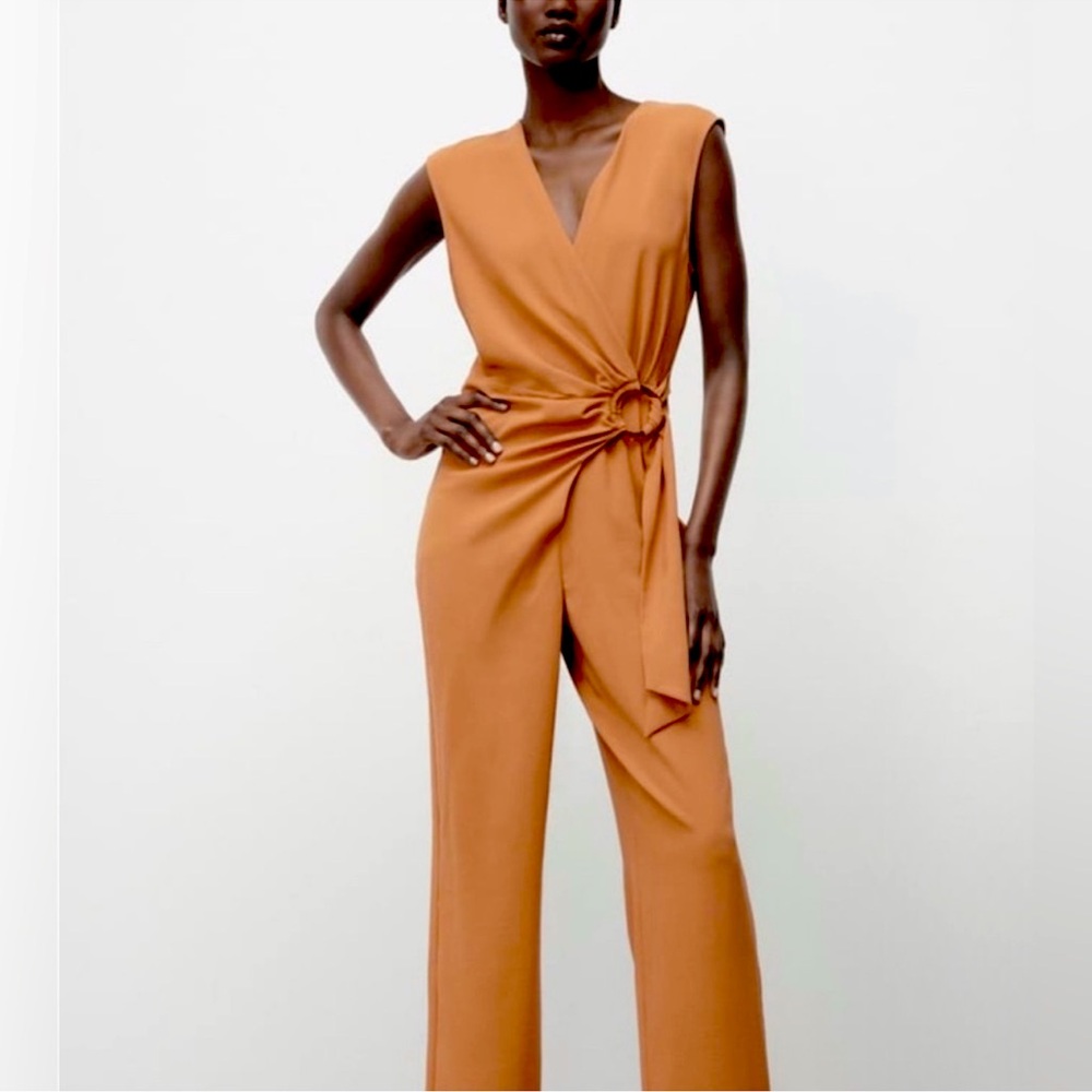 Zara Chic Camel Jumpsuit